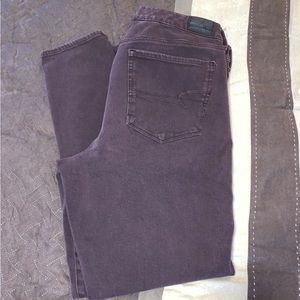 American Eagle 360 Ne(x)t Level Stretch Maroon Jeggings Size 16R